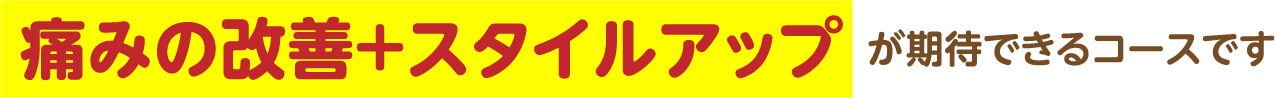 痛みの改善+スタイルアップが期待できるコースです