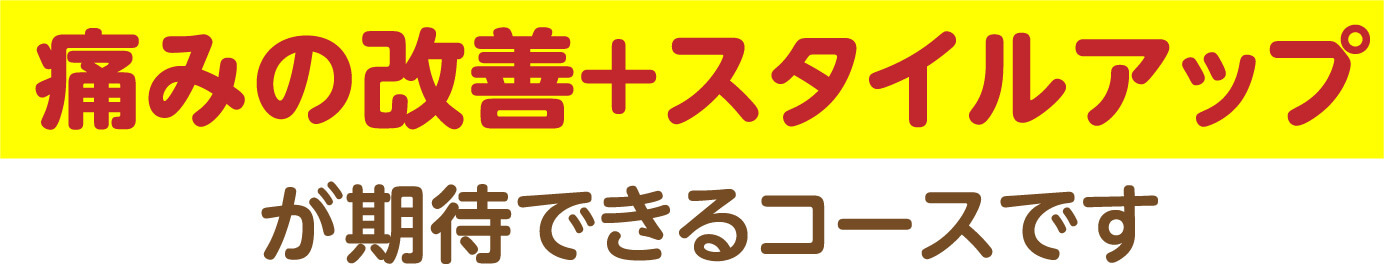 痛みの改善+スタイルアップが期待できるコースです