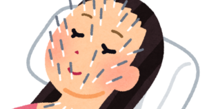 美容鍼の施術を受ける女性のイラスト