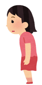 姿勢の悪い女の子のイラスト