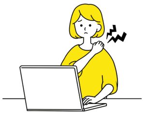 肩こりに悩む女性のイラスト